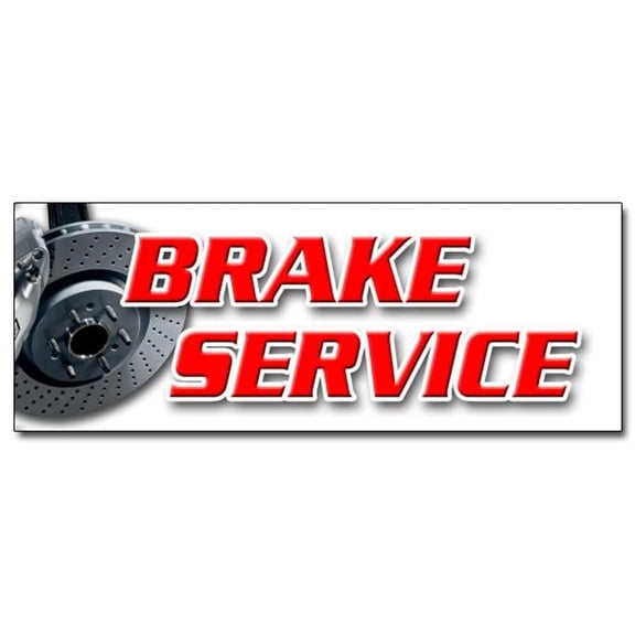 SignMission D-12 Brake Service 12 in. Brake Service Decal Sticker - Car Auto Repair