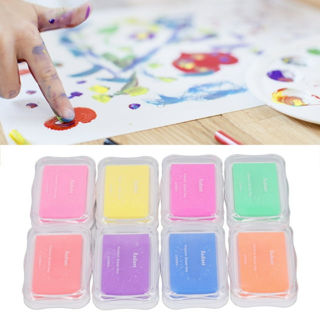 Finger Ink Pads, Eco Friendly Pigment Pads 8Pcs Widely For Wood
