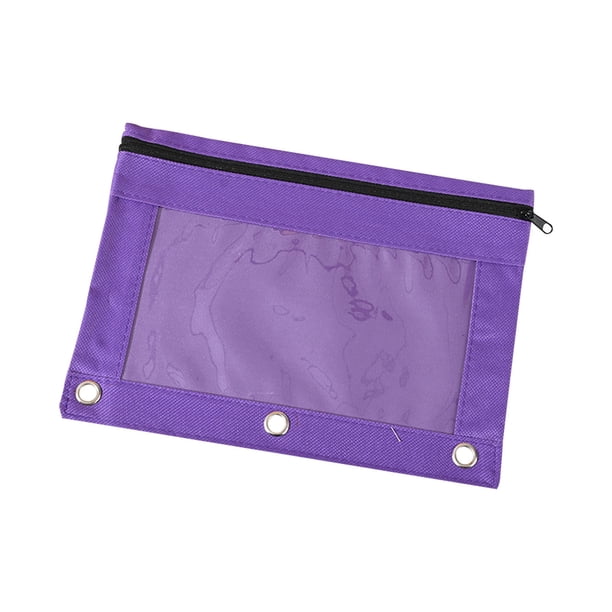 Estuche de Lápiz Grande de Tres Agujeros Estuche de Lápiz Capa de Tela Cremallera de Color Cremallera de Gran Capacidad 5Pc