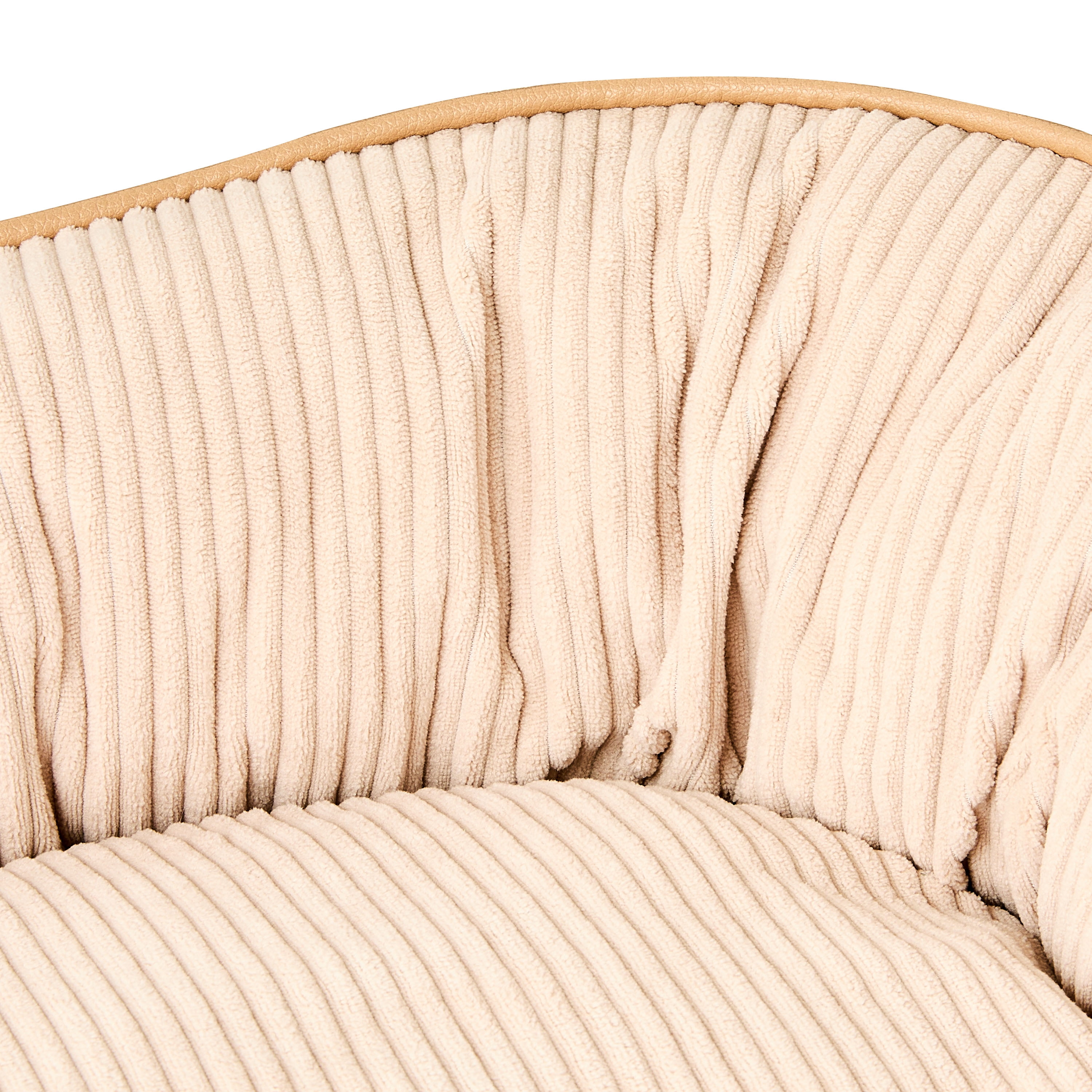 Vibrant Life Medium Oval Corduroy Cuddler Pet Bed, Tan, 24" x 20"