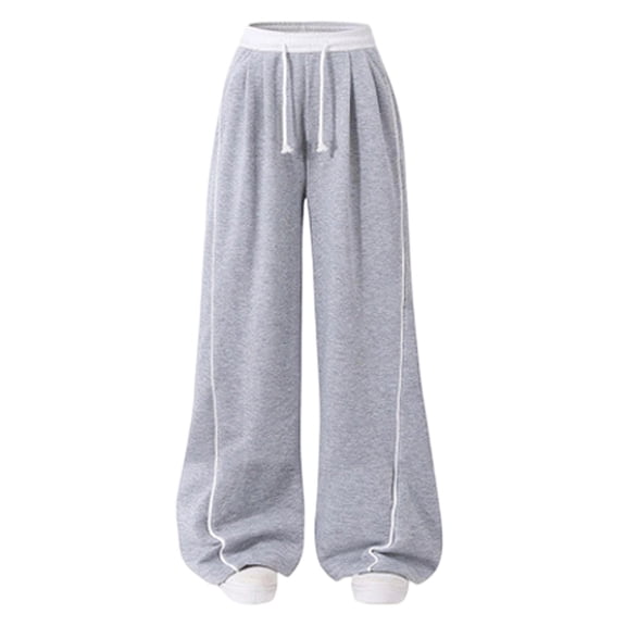 Yuncity Sweatpants For Girls Solid Tone Elastic Waistband Casual Daily Sweat Pants For Girls Size Grey