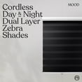 thumbnail image 3 of MOOD Zebra Shades for Windows | Custom Size + Cordless + Durable and Stylish Roller Shade | Day and Night Dual Layer Combi Blind | Night Black (Light Filtering) | 47.5"W x 24"H, 3 of 9