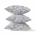 thumbnail image 2 of 16" Sky Blue Red Roses Suede Throw Pillow, 2 of 4