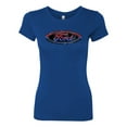 thumbnail image 2 of Red Blue and Black Ford Logo | Womens Cars and Trucks Slim Fit Junior Tee, Royal, Small, 2 of 3