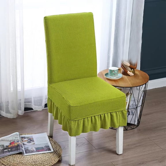 JingChun Stretchy Dining Room Chair Covers with Long Skirt, Removable Washable Universal Anti-Dirty Parsons Slipcovers for Home Kitchen Party
