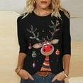 thumbnail image 2 of XIAOCHA Womens T-Shirts Reindeer And Christmas Ornament Print Crew Neck Pullover Tees Shirt Long Sleeves Loose Fit Tees Christmas Holiday Wear, 2 of 4