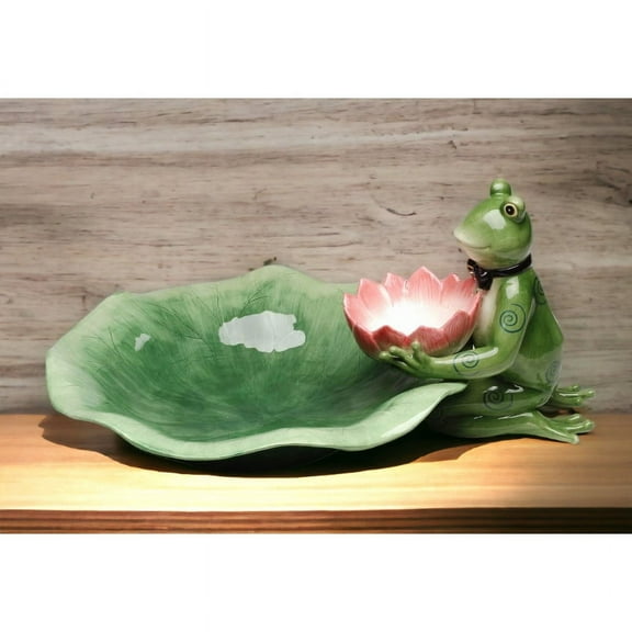 Alfrogo Ceramic Frog Chip and Dip Set 13.5 inch Cottagecore