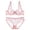 Pink, variant on Levmjia Women's Lace Lingerie Set Push Up Bra Solid Color Panty Set Comfortable Everyday Wear Deep V Backless For Sleep Date Night