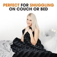thumbnail image 3 of Cheer Collection Faux Fur Throw Blanket 108" x 88", Black, 3 of 5