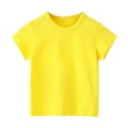 thumbnail image 2 of SDNall Toddler Tshirt Baby Boys Girl Comfortable Solid Color Short Sleeve Cotton T-Shirt Top (Yellow , Age：1-12 Years), 2 of 9