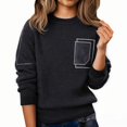 thumbnail image 5 of ManxiVoo Oversized Plush Lined Sweater For Women Long Sleeve Round Neck Casual Pullover Cozy Loose Fit Weekend Wear XXXXL Size Dark Gray, 5 of 9