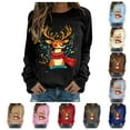 thumbnail image 6 of zaveiop Christmas Sweatshirts for Women Christmas Elk Graphic Pullover Shirts Holiday Tops Long Sleeve Winter Clothes (Z-Red, XL), 6 of 6