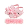 thumbnail image 2 of hirigin Baby Girl Sandal Shoes, Infants Anti-Slip Home Patch Color Sandbeach Casual Party Ruffle Sandals, 2 of 4