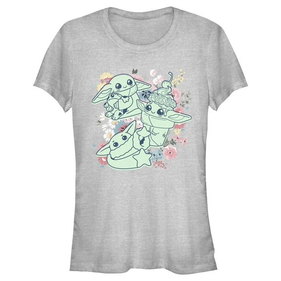 Junior's Star Wars: The Mandalorian Spring Cute Grogu Sunday Surprise Graphic Tee Athletic Heather Medium