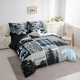 thumbnail image 2 of Feelyou Lake House Twin Bedding Sets 7pcs, Grey Blue Bedding Comforter Set, 2 of 7