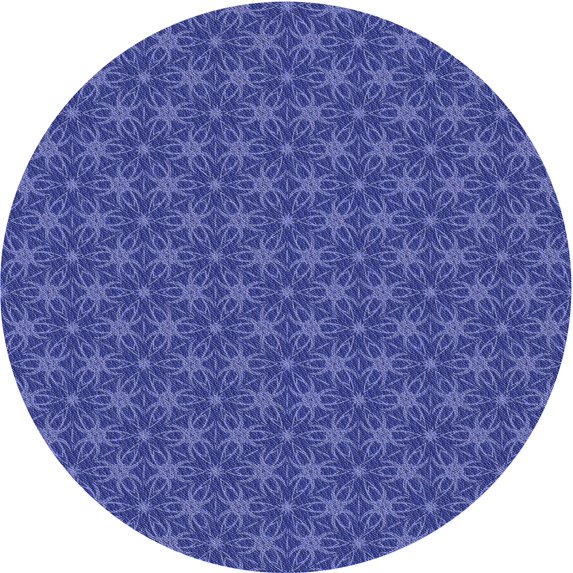 Ahgly Company Machine Washable Indoor Round Transitional Light Slate Blue Area Rugs, 6' Round