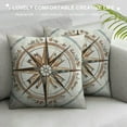 thumbnail image 3 of WERPE  Cushion Covers Vintage Compass Antique Pattern Global Geography Direction Square Soft,Pillow Cases Decor for Couch Bedroom Sofa Living, 3 of 5