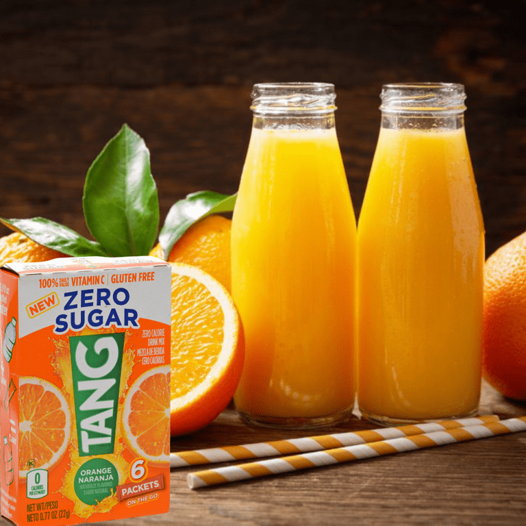 Tang Orange On-The-Go Zero Sugar Drink Mix, Low-Calorie, Non