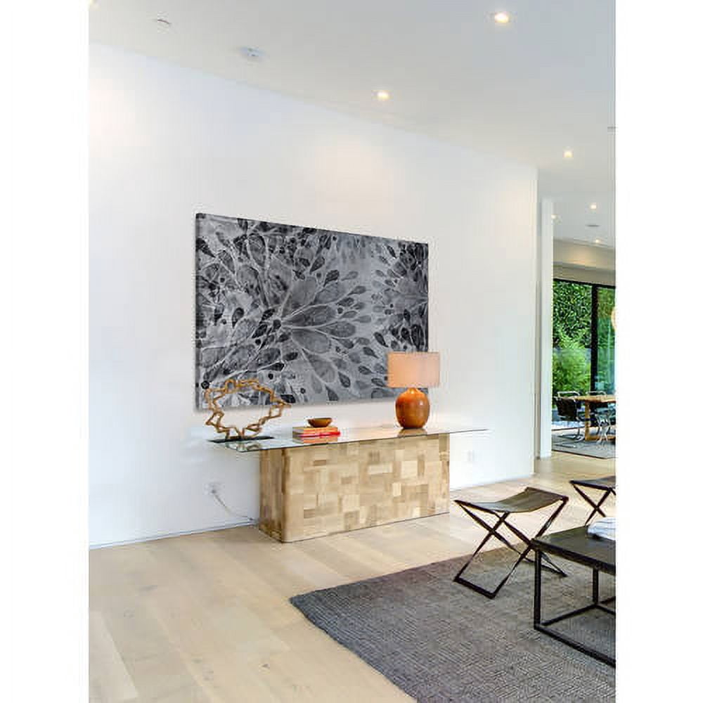 "Monochrome Floral" Painting Print on Wrapped Canvas