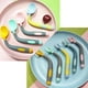 thumbnail image 5 of Sistemas de las bifurcaciones de las cucharas de los utensilios del bebé con el caso seguro del viaje, doblable resistente al calor del apretón fácil, 5 of 5