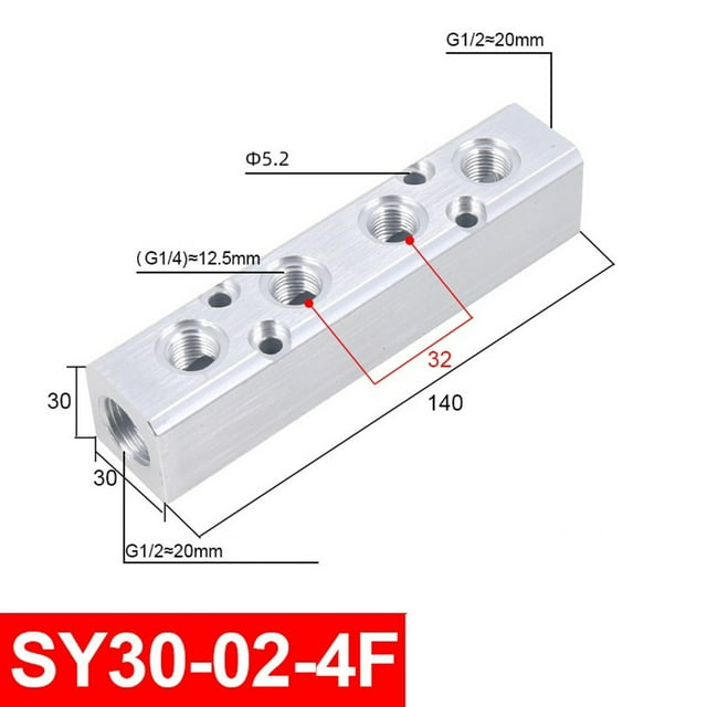 Bgsha Distributeur de Collecteur d'Échappement Pneumatique à Ligne Multiple 1/2 Port de Filetage SY30