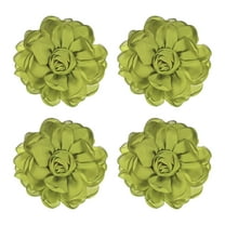 Uxcell 4 Pack Rose Flower Brooches and Pins for Women, Lapel Pins Dainty Satin Fabric Big Camellia Hair Flowers Clips Olive