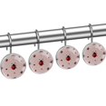 thumbnail image 2 of Ladybugs Red Lips Polka Dots Shower Curtain Hooks Round Crystal Glass, Set of 12 Shower Curtain Rings - Shower Hooks for Curtain Shower Rings, 2 of 4