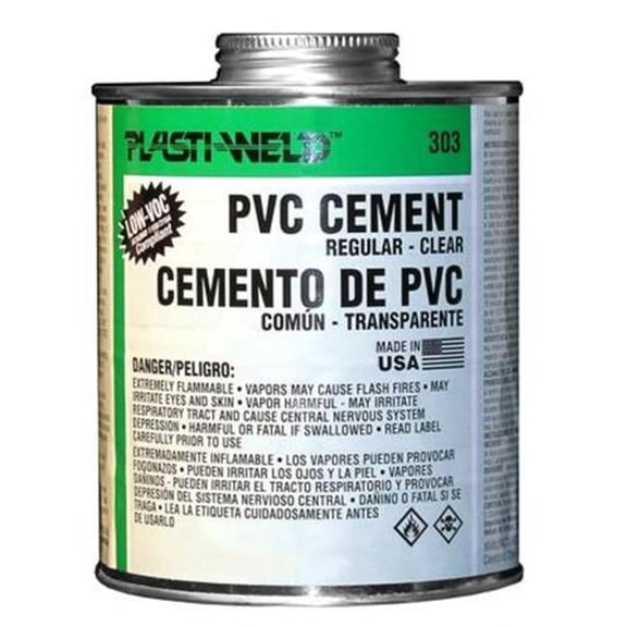 Oatey Plasti-Weld 303 Series PVC Regular Bodied Clear Cement, 32 oz