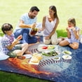 thumbnail image 4 of GZHJMY Water and Fire Baseball Large Outdoor Beach Blanket, Waterproof Foldable Sandproof 3-Layer Picnic Mat for Camping,Hiking,Travel,Park,Concerts,78"X 78", 4 of 6