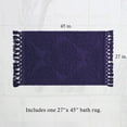 thumbnail image 4 of Jean Pierre Ricardo Cotton Fringe 27 x 45 in. Bath Rug, Indigo, 4 of 11
