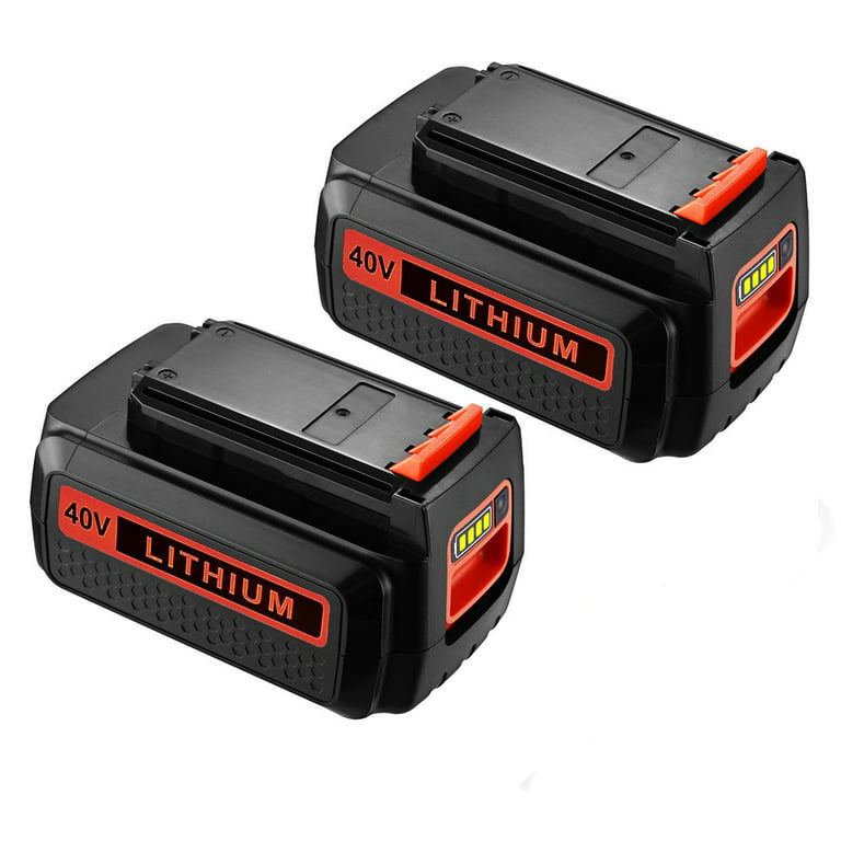 2 Pack 3000mAh LBX2040 Battery Replacement Battery and Charger for Black  and Decker 40v Lithium Battery Compatible with LBXR36 LBX2040 LBX1540  LBX2540