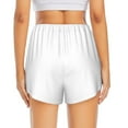 thumbnail image 4 of Xecao's White for a double-layer running short for women, perfect for gym, tennis, and more, featuring a convenient pocket., 4 of 9