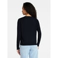 thumbnail image 3 of Time and Tru Women's Fine Gauge Cardigan Sweater with Long Sleeves, Lightweight, Sizes XS-XXXL, 3 of 6