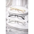 thumbnail image 3 of Slim Rectangular Metal Blue Light Blocking Glasses, Fashion Eyewear, 3 of 8