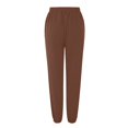 thumbnail image 5 of Brown Petite Work Pants, Spandex Womens Work Pants Business Casual, Spring Pants, Women's Bottom Sweatpants Joggers Pants Workout High Waisted Yoga Pants With Pockets, 5 of 7