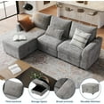thumbnail image 5 of Senfot Modular Sectional Sofa,Cloud Sectional Couches, Couch Sectional with Large Storage & Ottoman for Living Room, l-Shape (Gray 4-Seater), 5 of 7