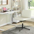 thumbnail image 4 of Costway Criss Cross Legged Office Chair Ergonomic Mid Back Computer Desk Chair Beige, 4 of 10