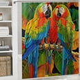 thumbnail image 6 of Orinice Parrots Branch Leaves Bathroom Decor Set, Colorful Luxurious Polyester Fabric Fashion Shower Curtain Set with Hooks 36x72, 6 of 7
