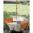 thumbnail image 2 of Burnt Orange Grey Outdoor Tablecloth with Umbrella Hole, Oil Painting Modern Abstract Art Spillproof Waterproof Outdoor Table Cover, Patio Tablecloths for Party/Garden/Picnic, Round 54 inch, 2 of 9
