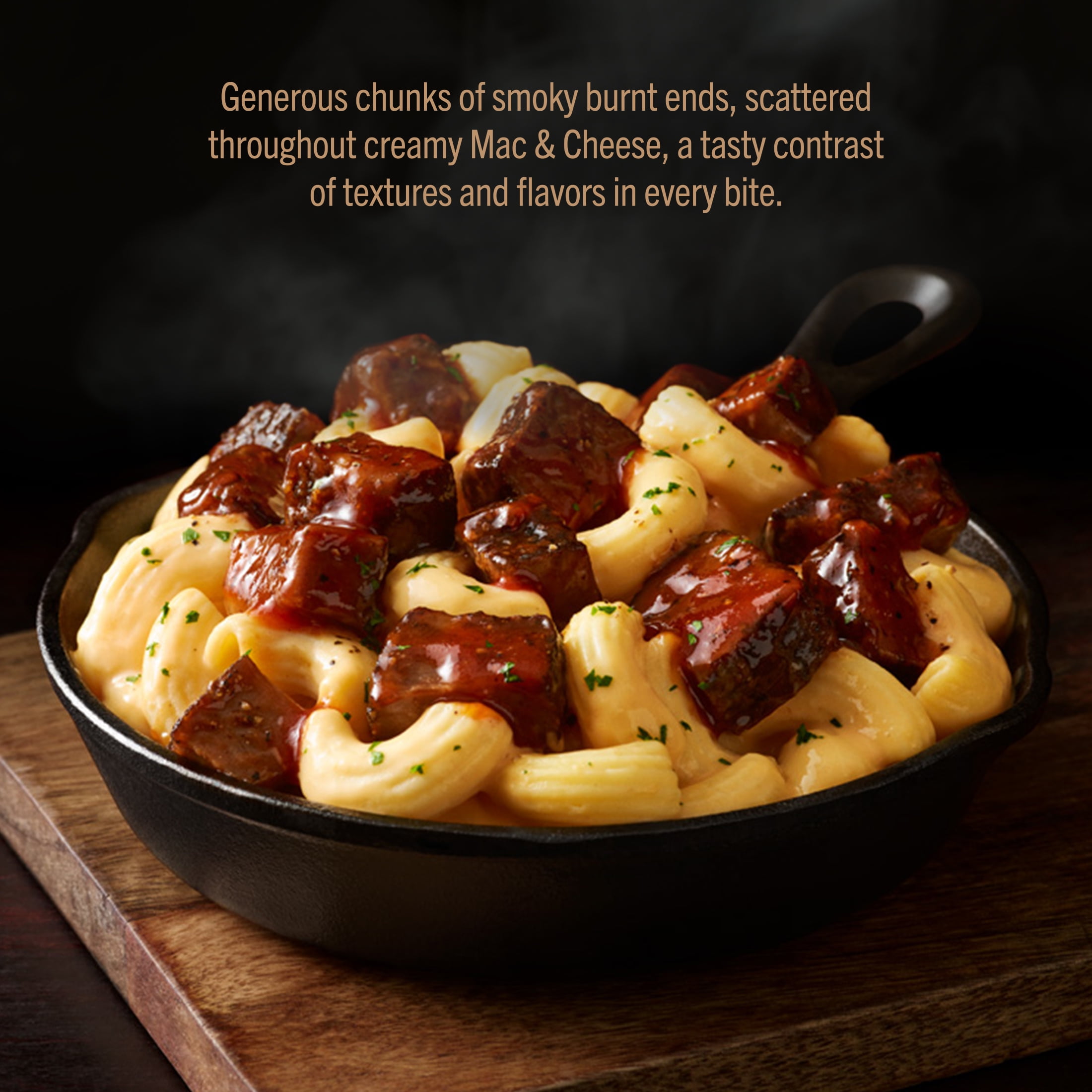Travis Kelce's Kitchen Burnt Ends Mac & Cheese, Fully Cooked, Ready to Heat, 16 oz Tray, (Refrigerated)