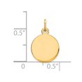 thumbnail image 5 of 14k Yellow Gold Solid Round Disc Charm Pendant, 5 of 5