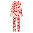 thumbnail image 6 of BiZtdJrK Lightning Prime Today Womens Pajamas Set Long Sleeve Button Up V Neck Pullover Tops and Pants 2 Piece Lounge Outfits Valentine's Day Heart Print Sleepwear Pink L, 6 of 8