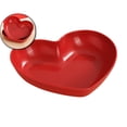 thumbnail image 1 of Assiettes en Forme de Cœur, Lot de 2 Assiettes Rouges en Forme de Cœur Vaisselle Vaisselle pour la Saint-Valentin, Anniversaires, Douches Nuptiales, 8.5x7.7x1.6 Po, 1 of 6