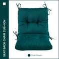 thumbnail image 2 of YOOZEKU Outdoor Indoor Seat Back Chair Cushions Set of 4,Waterproof Tufted Lawn Dining Chair Cushions for Patio Furniture with Ties,42x21inch, Dark Green, 2 of 6