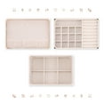 thumbnail image 4 of REGALWOVEN 2 Layer Jewelry Box for Women Girls Birthday Gifts, PU Leather Jewelry Organizer Case Storage Display Holder with Drawer Beige 9*6*3.5in, 4 of 7