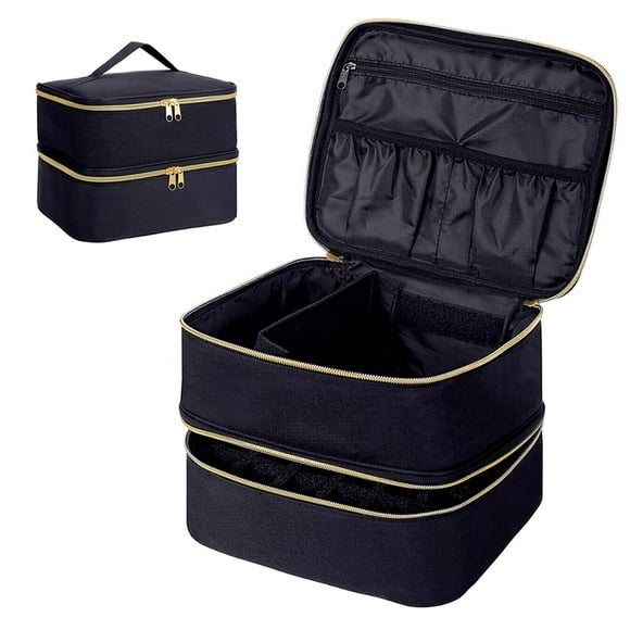 Organizador de esmaltes de uñas UOZL portátil de doble capa, 30 botellas