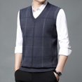 thumbnail image 5 of Dpytoraw Male Knitted Vest Vest V Neck Sleeveless Padded Sweater Vest, 5 of 5