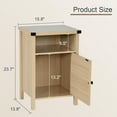 thumbnail image 6 of Farmhouse Nightstand, Rustic End Table with Storage Cabinet and Shelf, End Table for Bedroom Living Room, Wood Night Stand Side Table, Light Oak, 6 of 6