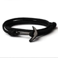 thumbnail image 3 of Pulsera de ancla negra de alta calidad con dije de cadena de cuerda de supervivencia L,13, 3 of 4
