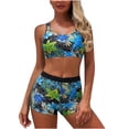 thumbnail image 2 of Traje de baño de 2 piezas para mujer, trajes de baño para mujer, bikini de dos piezas con espalda descubierta y vendaje, conjunto de ropa de playa para mujer, 2 of 5